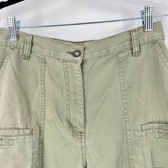 Vintage Y2K NY Khakis Women's Hi-Rise Ankle Cargo Pants Utility Green Size 10 - Picture 2 of 10